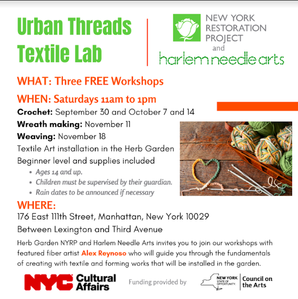 Urban Threads Textile Lab at The Herb Garden - New York Restoration Project